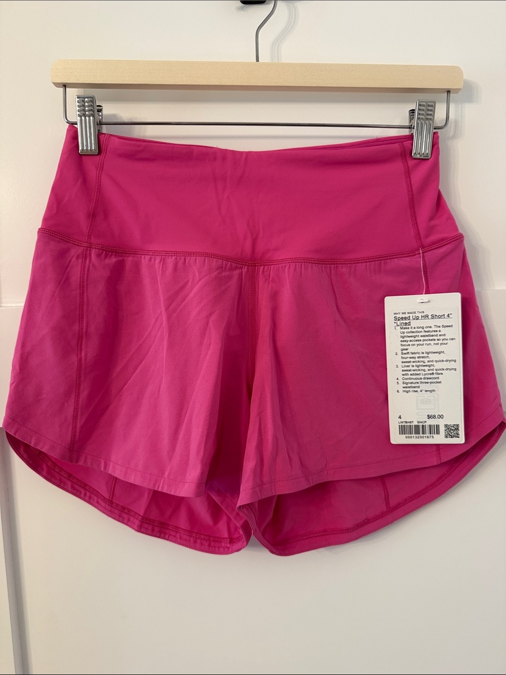 Lululemon Speed Up High-Rise 4” Lined Shorts Pink Size 4 NWT